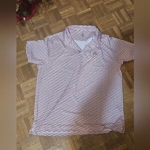 Rhoback Red and Blue Oar Patterned Polo Xm